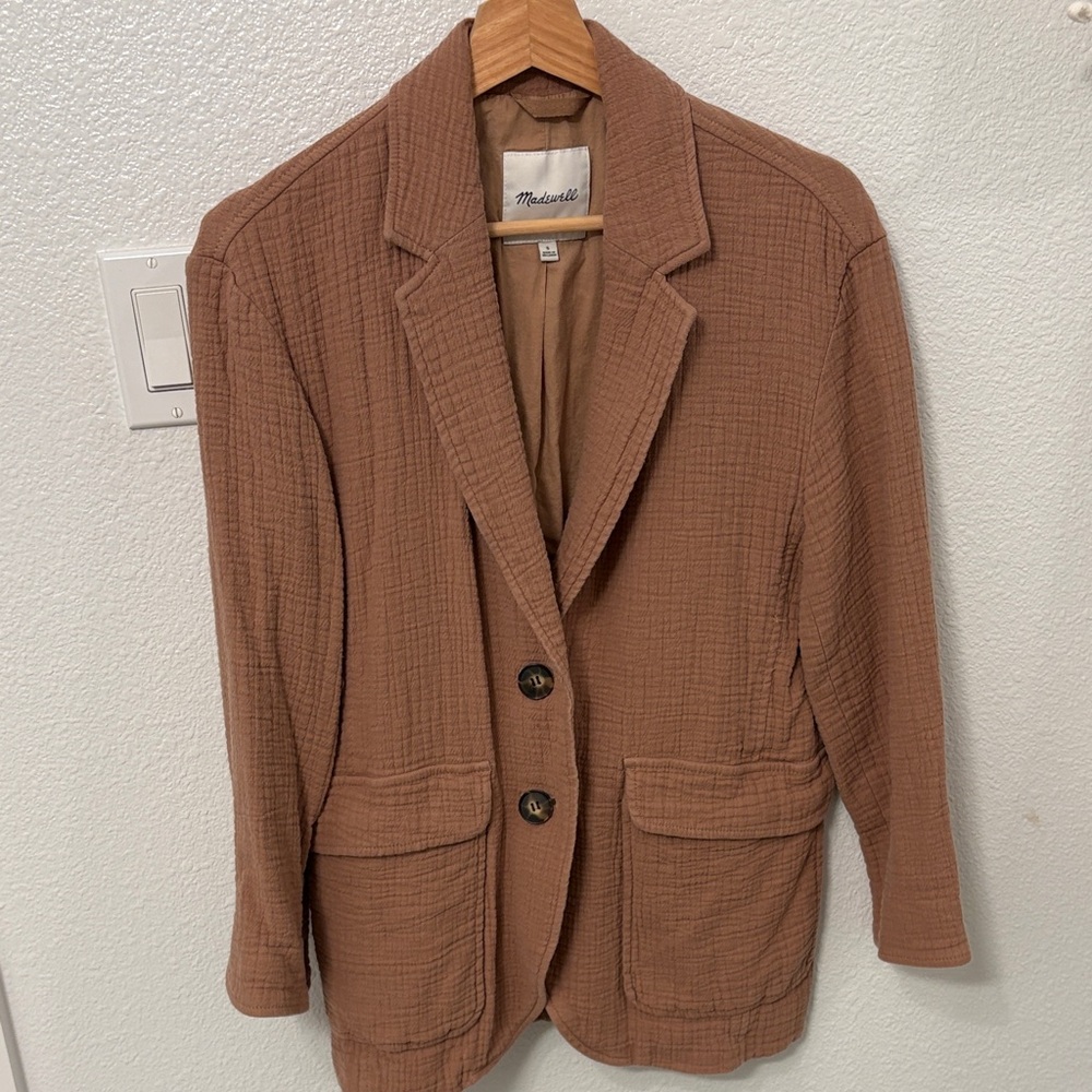 Madewell Caramel Textured Blazer